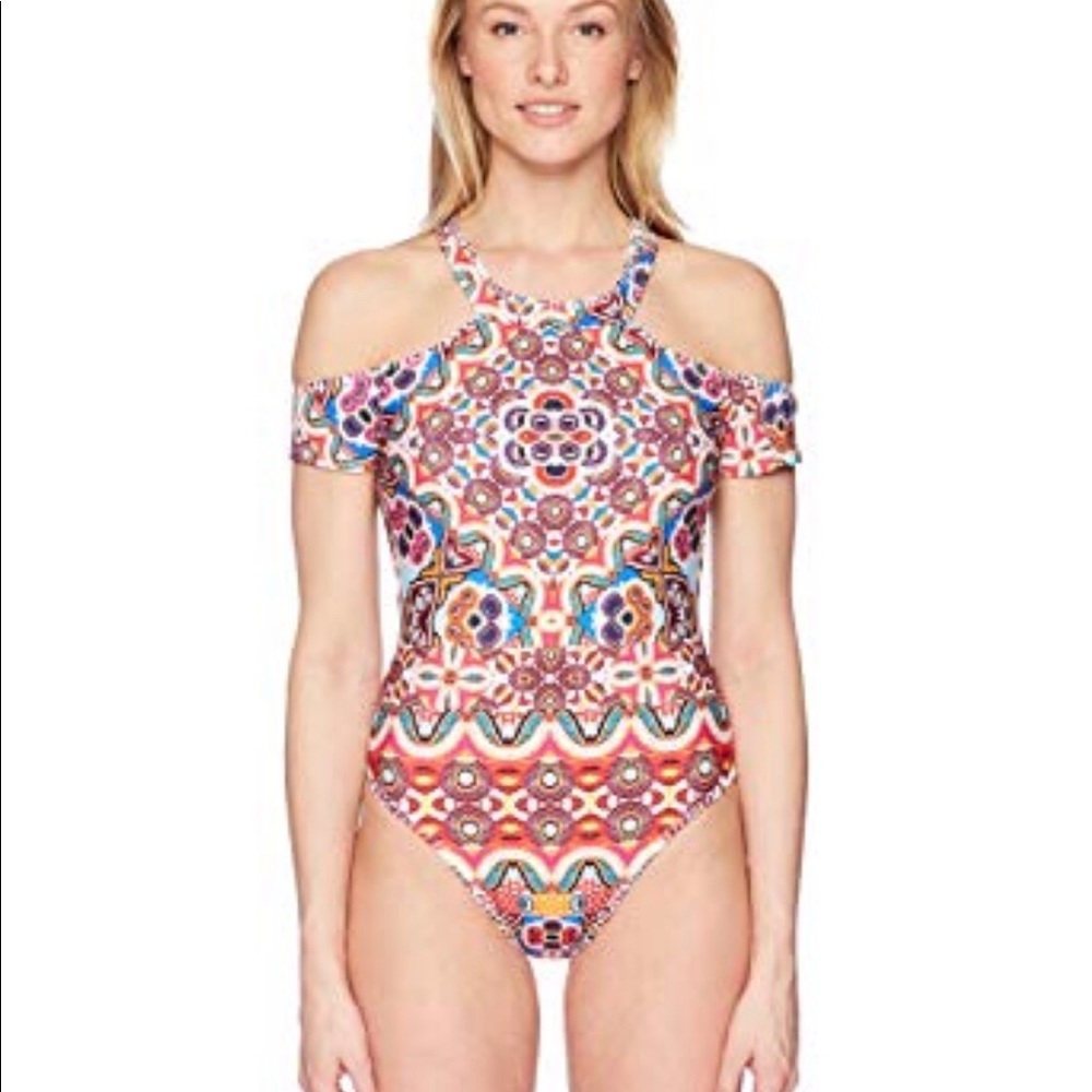 High Neck cold shoulder Bathing suit